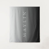 Klassischer Name oder Wort | Gradient Gray Wandteppich (Vorderseite)
