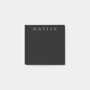 Klassischer Name oder Wort   Schwarz und Weiß Post-it Klebezettel