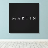 Klassischer Name (oder Wort) | Schwarz/Weiß Leinwanddruck (Insitu (Holzboden))