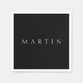 Klassischer Name (oder Wort) | Schwarz/Weiß Serviette (Vorderseite)