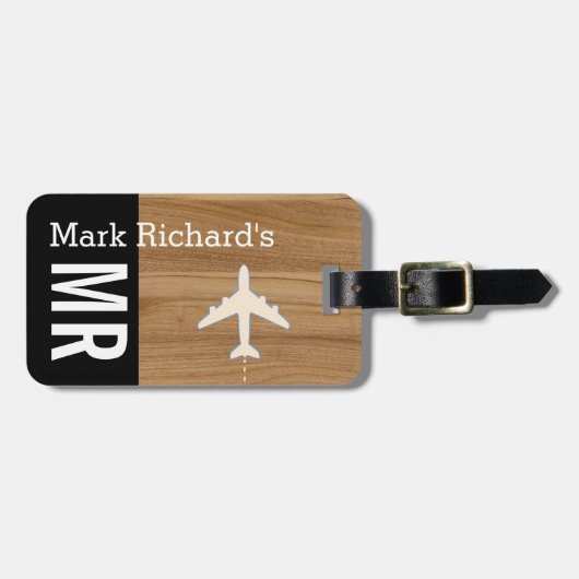 Klassischer Name und Initialen für Reisende Gepäckanhänger (Vorderseite horizontal)
