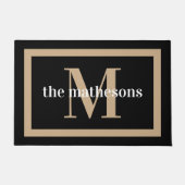 Klassischer Name und Monogramm für Schwarz & Tan Fußmatte (Vorderseite)