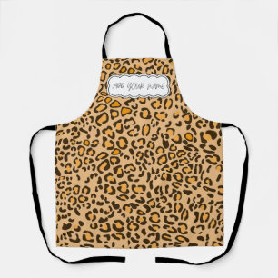 Klassischer natürlicher Leopardenprint mit individ Schürze