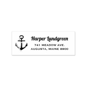 Klassischer nautischer Anker Brauch Rücksendeadres Gummistempel