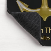 Klassischer, nautischer Goldanker auf schwarz Mousepad (Ecke)