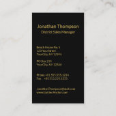 Klassischer, nautischer Goldanker auf schwarz Visitenkarte (Rückseite)