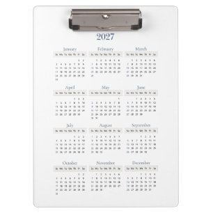 Klassischer Navy 2027 Kalender Jede Hintergrundf Klemmbrett