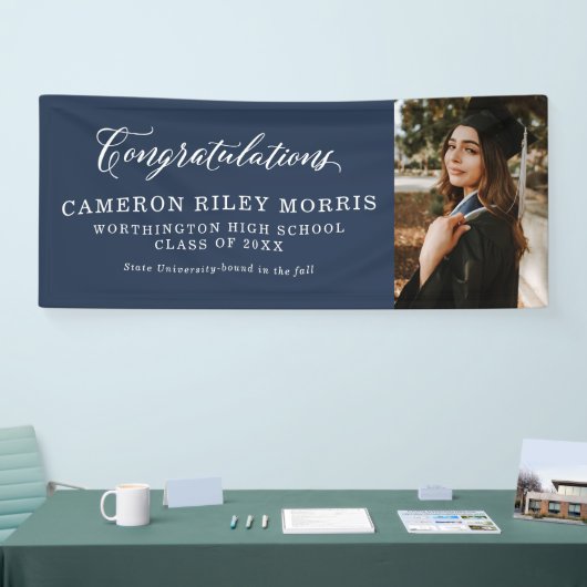Klassischer Navy-Abschluss-Banner Banner (Messe)