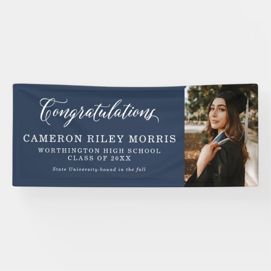 Klassischer Navy-Abschluss-Banner Banner (Horizontal)