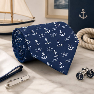 Klassischer Navy-Anker Krawatte