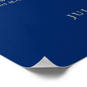 Klassischer Navy- und Creme-Hochzeitssitzplan Poster (Ecke)