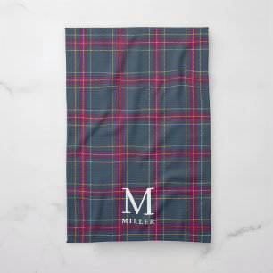 Klassischer Navy- und Rot-Tartan-Karo-Weihnachten Geschirrtuch