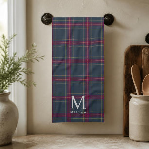Klassischer Navy- und Rot-Tartan-Karo-Weihnachten Geschirrtuch