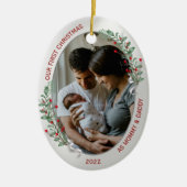 Klassischer Neugeborener 1. Weihnachtsgeburten Pfl Keramik Ornament (Vorne)