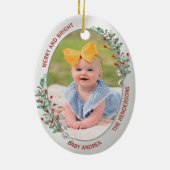 Klassischer Neugeborener 1. Weihnachtsgeburten Pfl Keramik Ornament (Hinten)