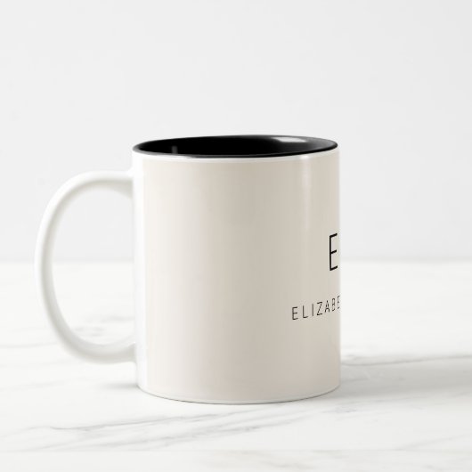 Klassischer neutraler, moderner Minimalistischer M Zweifarbige Tasse (Links)