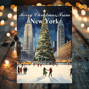 Klassischer New Yorker Weihnachtsbaum  Feiertagskarte