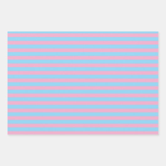 Klassischer Niedlicher Chic Light Blue & Light Pin Geschenkpapier Set (Vorderseite)