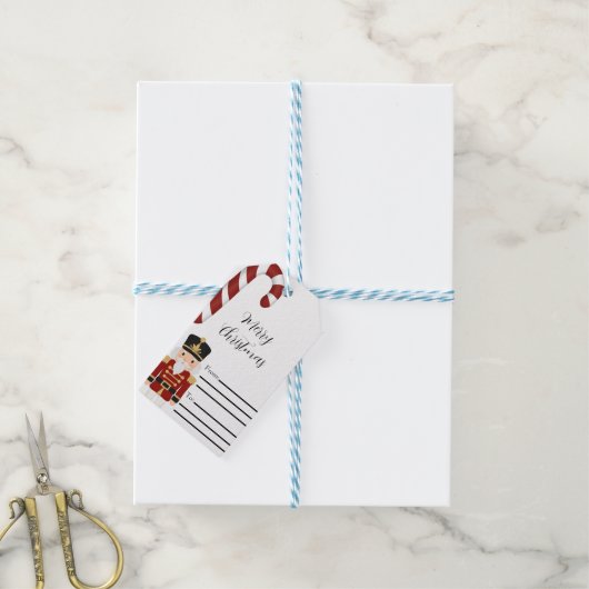 Klassischer Nussknacker Weihnachten Geschenkanhänger (Mit Garn)