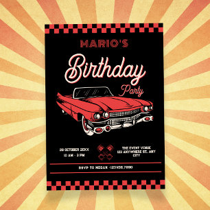 Klassischer Oldtimer-Geburtstag Einladung