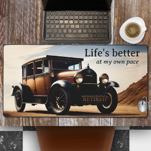 Klassischer Oldtimer-Ruhestand Schreibtischunterlage