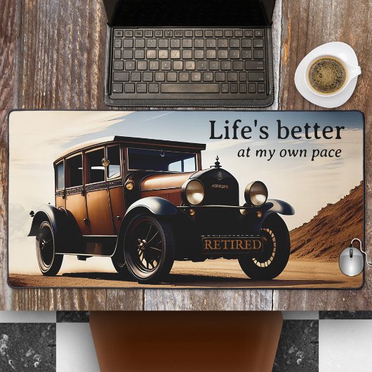 Klassischer Oldtimer-Ruhestand Schreibtischunterlage