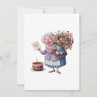 Klassischer Oma-Geburtstag mit riesigen Blumen Dankeskarte