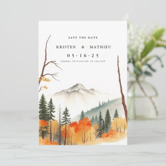 Klassischer Online-Berg Save The Date (Stehend Vorderseite)