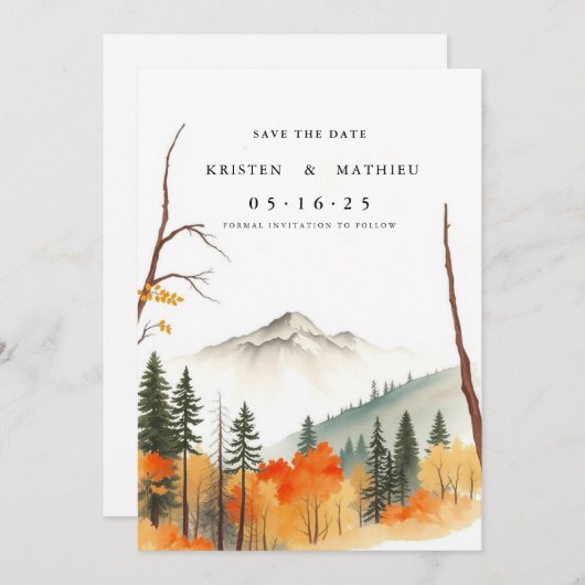 Klassischer Online-Berg Save The Date (Vorne/Hinten)