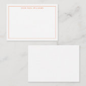 Klassischer Orange Beruflich Simple Thin Border Mitteilungskarte (Vorne/Hinten)