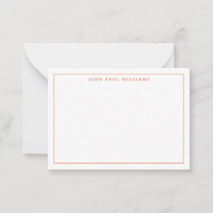 Klassischer Orange Beruflich Simple Thin Border Mitteilungskarte