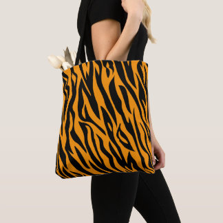 Klassischer orange-schwarzer Tigergestreifendruck Tasche