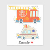 Klassischer Orangenkampfflugzeug-Sirenenwagen Aufkleber (Blatt)