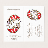 Klassischer orientalischer Koi-Karpfenfisch Tattoo Visitenkarten (Außenseite Aufgefaltet)