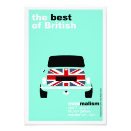 Klassischer Original Mini Cooper minimalistischer Fotodruck