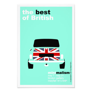 Klassischer Original Mini Cooper minimalistischer Fotodruck