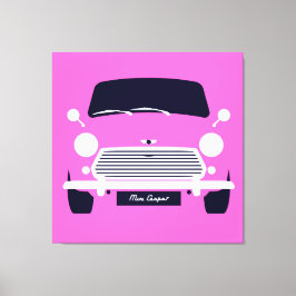 Klassischer Original Pink Austin Mini Cooper Leinwanddruck