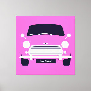 Klassischer Original Pink Austin Mini Cooper Leinwanddruck
