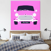Klassischer Original Pink Austin Mini Cooper Leinwanddruck (Insitu (Schlafzimmer))
