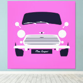 Klassischer Original Pink Austin Mini Cooper Leinwanddruck (Insitu (Holzboden))