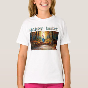 Klassischer Osterhase mit Osterkörbchen T-Shirt