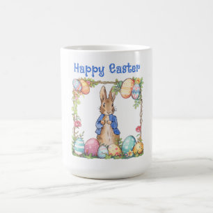 Klassischer Osterhase Ostereier Frohe Ostern Kaffeetasse