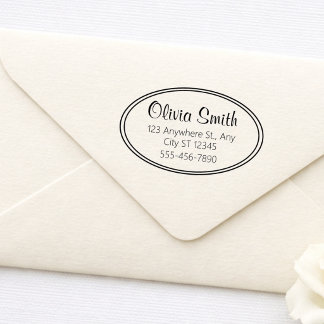 Klassischer ovaler Border-Rücksendeadress-Stempel  Gummistempel
