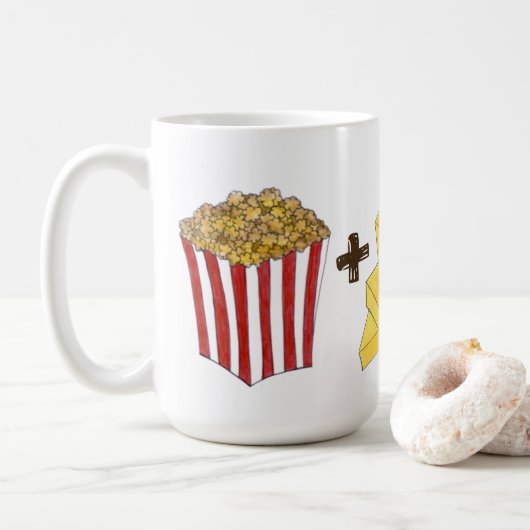 Klassischer Pairing Popcorn + Butter = Liebe Herz Kaffeetasse (Mit Donut)