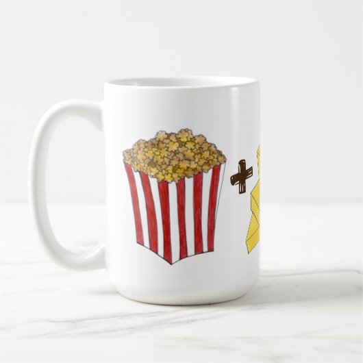 Klassischer Pairing Popcorn + Butter = Liebe Herz Kaffeetasse (Links)