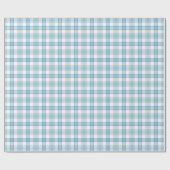 Klassischer Pastellblau und weißer Tartan Geschenkpapier (Flach)
