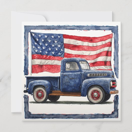 Klassischer Patriotismus: Vintager Ruhm Feiertagskarte (Vorderseite)