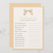 Klassischer Peach Bow Finden Sie die Gast Shower G Einladung (Vorne/Hinten)