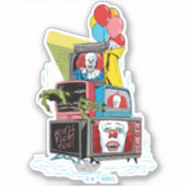Klassischer Pennywise-TV-Stack - Sie werden auch s Aufkleber (Vorderseite)