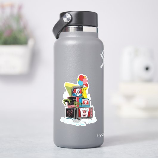 Klassischer Pennywise-TV-Stack - Sie werden auch s Aufkleber (HydroFlask)